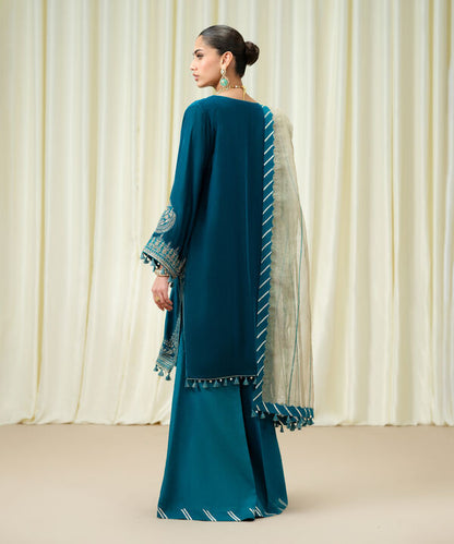 3 Piece - Embroidered Velvet Suit