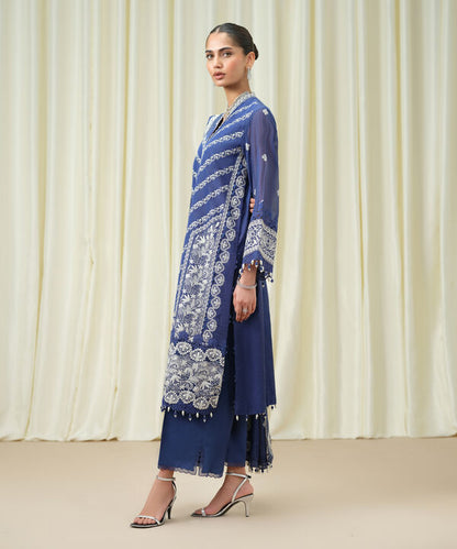 3 Piece - Embroidered Muslin Suit