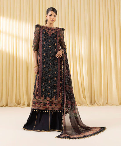 3 Piece - Embroidered Chiffon Suit (Unstitched)