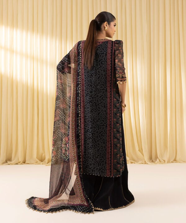 3 Piece - Embroidered Chiffon Suit (Unstitched)