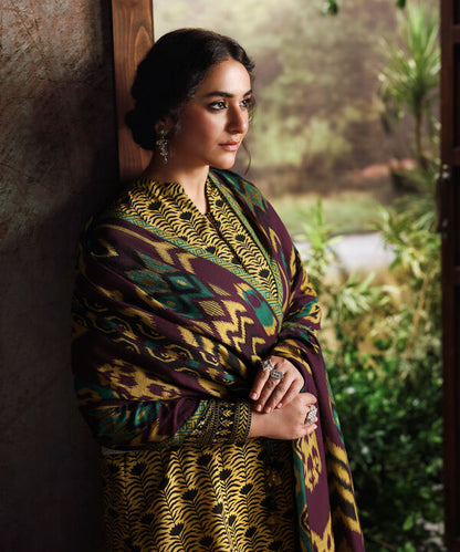 3 Piece - Printed Khaddar Suit