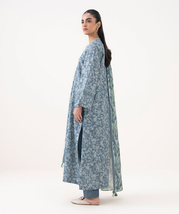 3 Piece - Printed Khaddar Suit