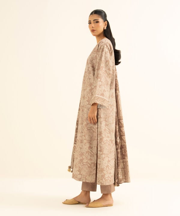 3 Piece - Printed Khaddar Suit