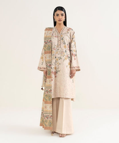 3 Piece - Printed Khaddar Suit