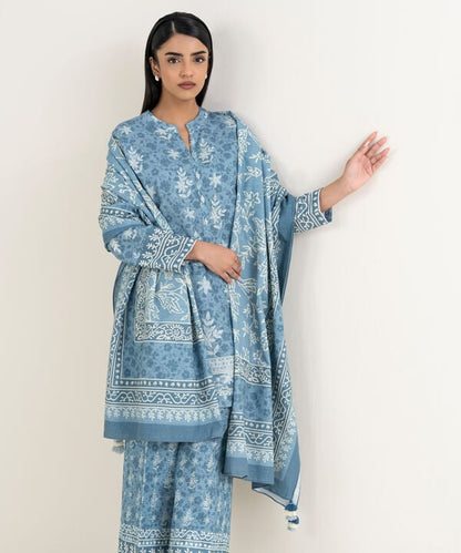 3 Piece - Printed Khaddar Suit
