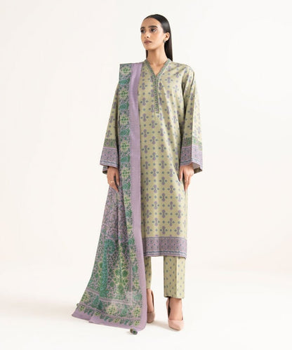 3 Piece - Printed Viscose Khaddar Suit