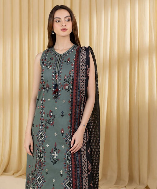 3 Piece - Embroidered Lawn Suit (Unstitched)