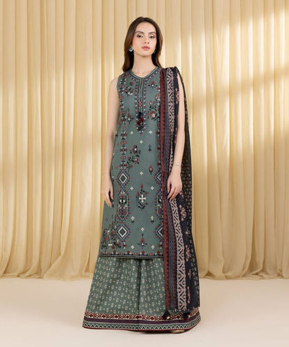 3 Piece - Embroidered Lawn Suit (Unstitched)