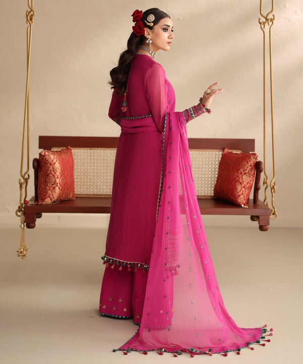 3 Piece - Embroidered Blended Net Suit (Unstitched)