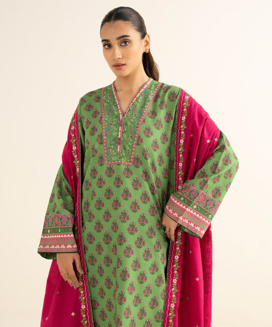 3 Piece - Printed Light Khaddar Suit
