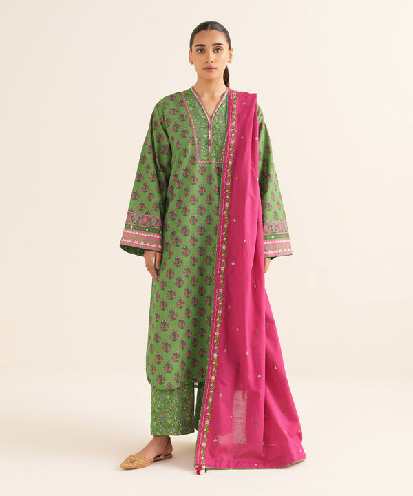 3 Piece - Printed Light Khaddar Suit