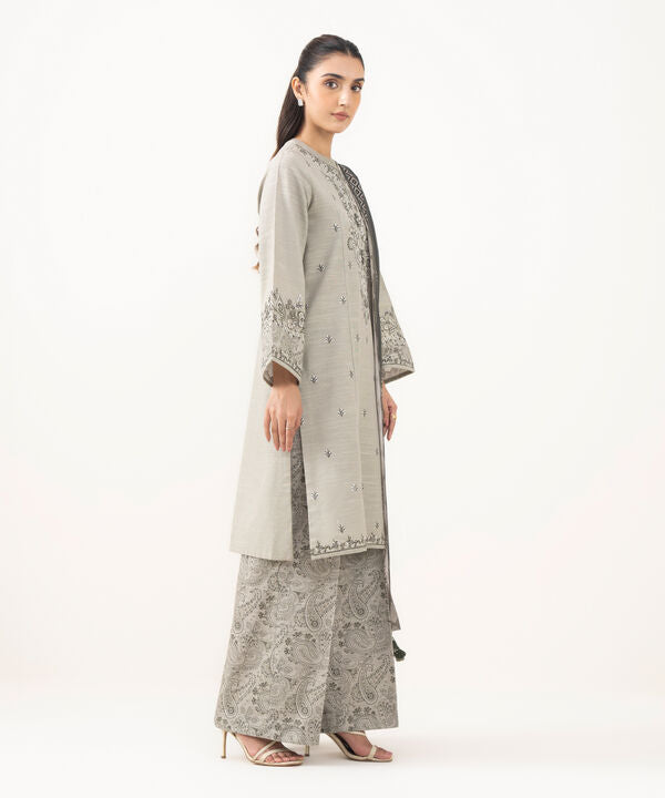 3 Piece - Embroidered Khaddar Suit