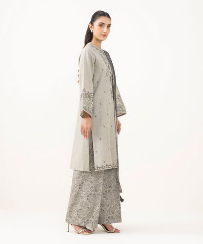 3 Piece - Embroidered Khaddar Suit