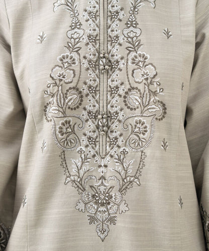 3 Piece - Embroidered Khaddar Suit