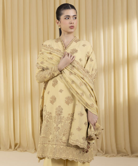 3 Piece - Jacquard Suit (Unstitched)