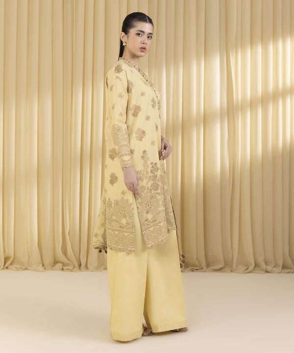3 Piece - Jacquard Suit (Unstitched)