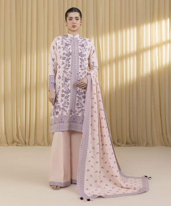 3 Piece - Jacquard Suit (Unstitched)