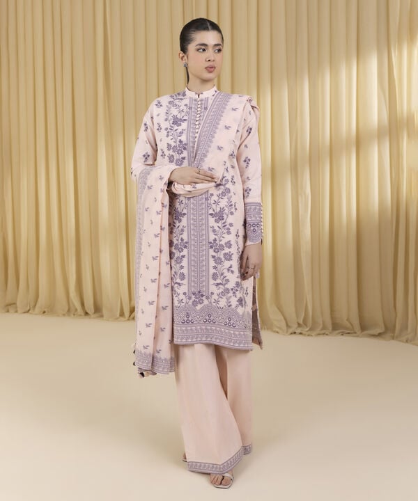 3 Piece - Jacquard Suit (Unstitched)