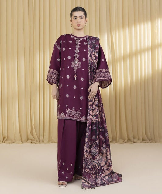 3 Piece - Embroidered Lawn Suit (Unstitched)