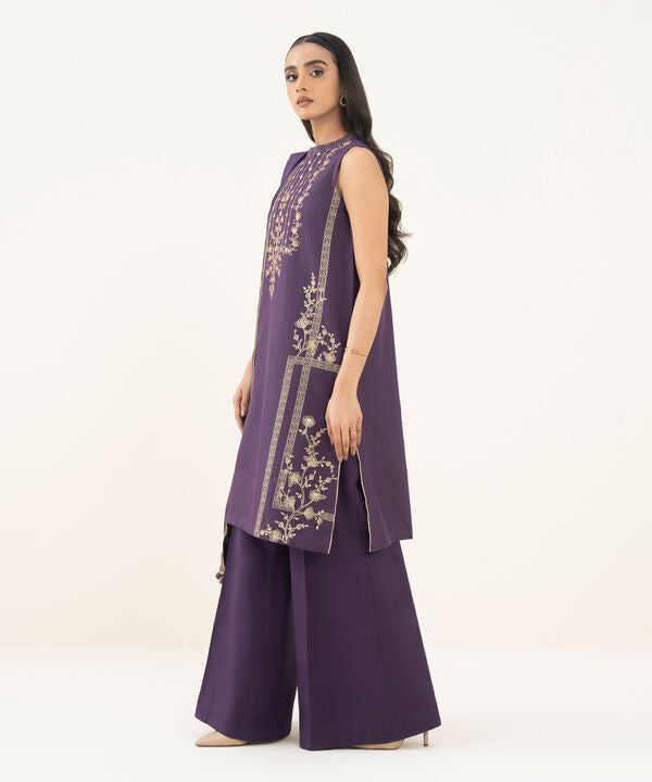 3 Piece - Embroidered Zari Khaddar Suit