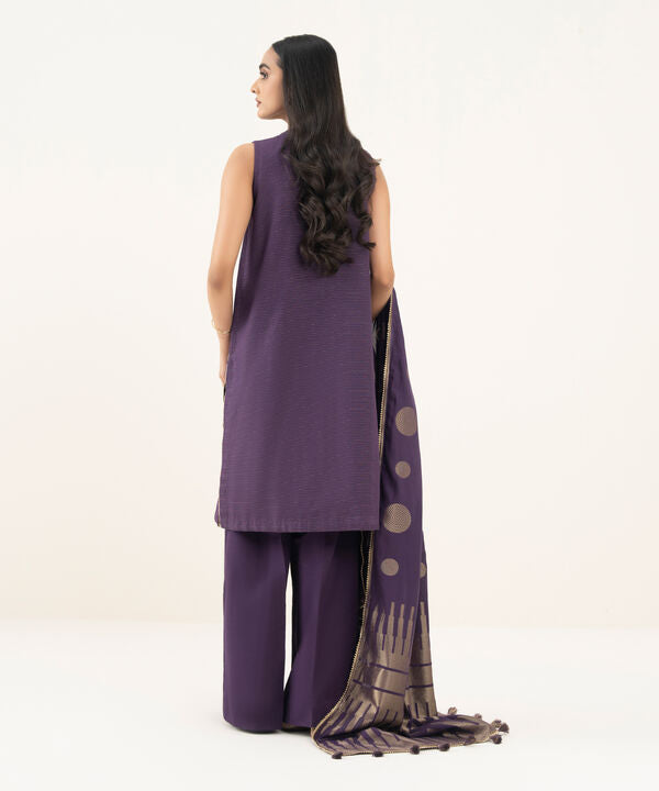 3 Piece - Embroidered Zari Khaddar Suit