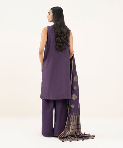 3 Piece - Embroidered Zari Khaddar Suit