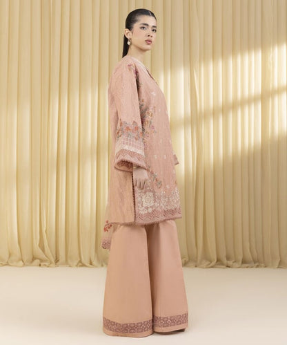 3 Piece - Embroidered Cotton Jacquard Suit (Unstitched)