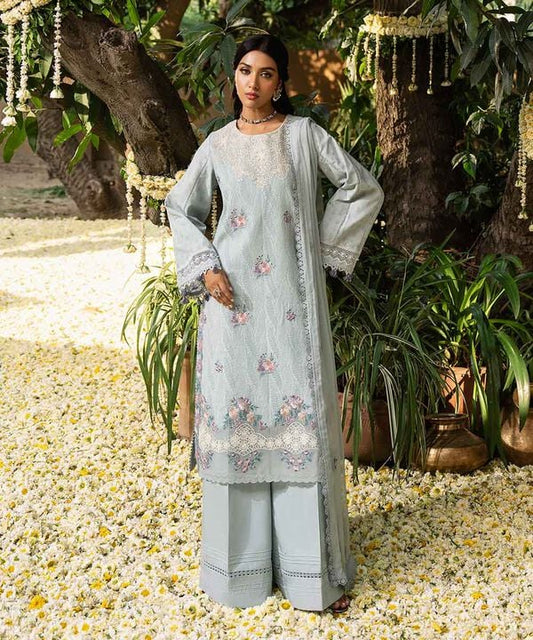 3 Piece - Embroidered Cotton Jacquard Suit (Unstitched)