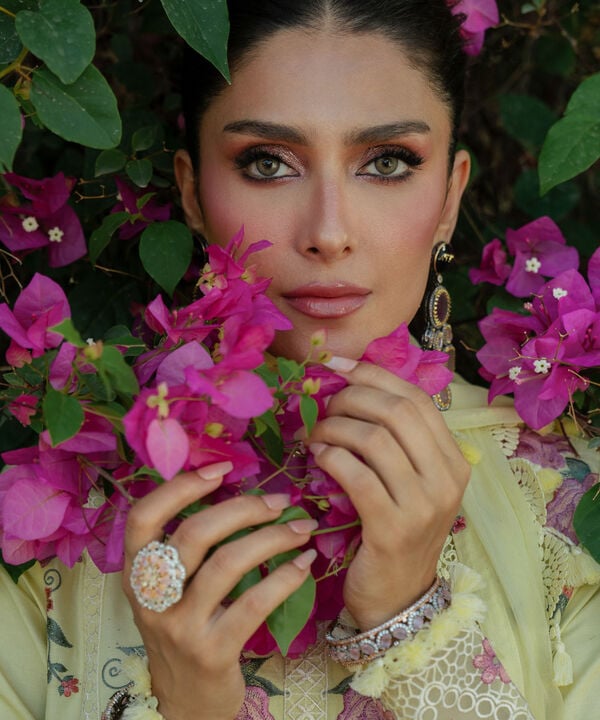 3 Piece - Embroidered Cotton Satin Suit (Unstitched)