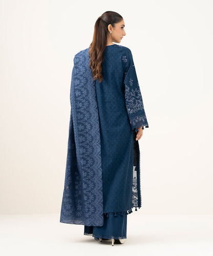 3 Piece - Embroidered Linen Jacquard Suit