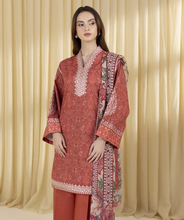 3 Piece - Embroidered Lawn Suit (Unstitched)