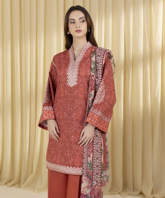 3 Piece - Embroidered Lawn Suit (Unstitched)