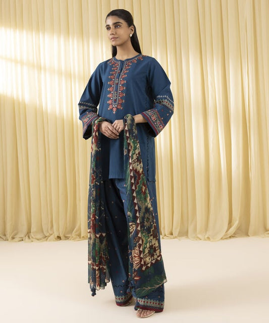3 Piece - Embroidered Lawn Suit (Unstitched)
