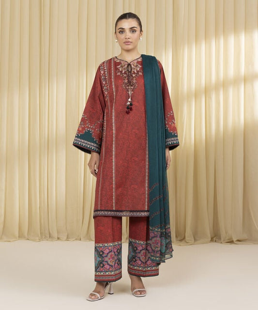 3 Piece - Embroidered Lawn Suit (Unstitched)