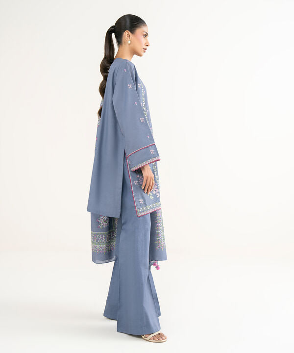 3 Piece - Embroidered Light Khaddar Suit