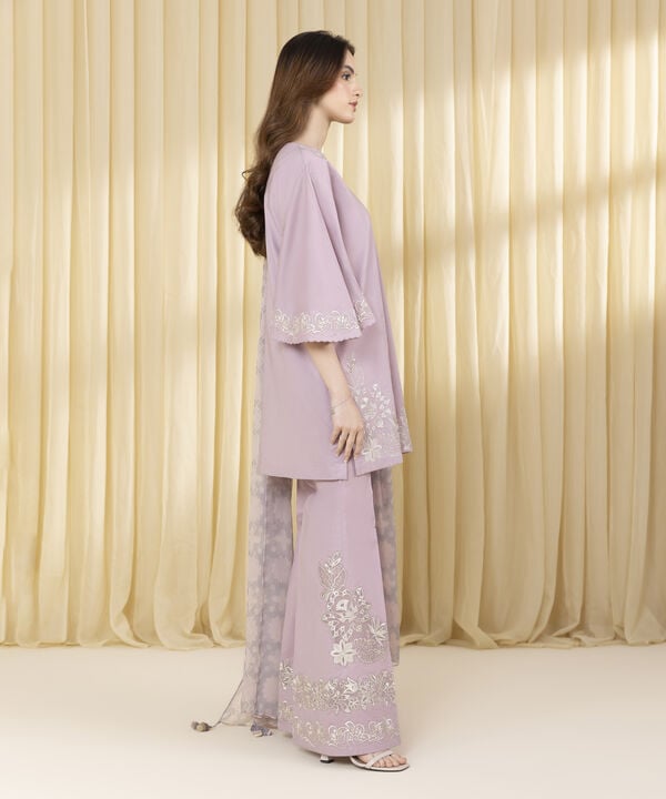 3 Piece - Embroidered Cotton Jacquard Suit (Unstitched)
