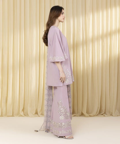 3 Piece - Embroidered Cotton Jacquard Suit (Unstitched)