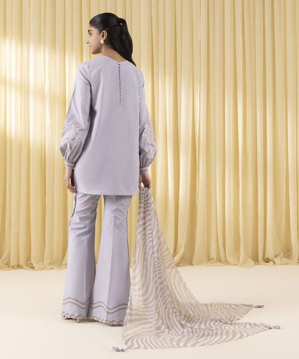 3 Piece - Embroidered Cotton Jacquard Suit (Unstitched)