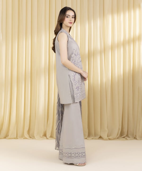 3 Piece - Embroidered Cotton Jacquard Suit (Unstitched)