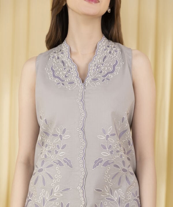 3 Piece - Embroidered Cotton Jacquard Suit (Unstitched)