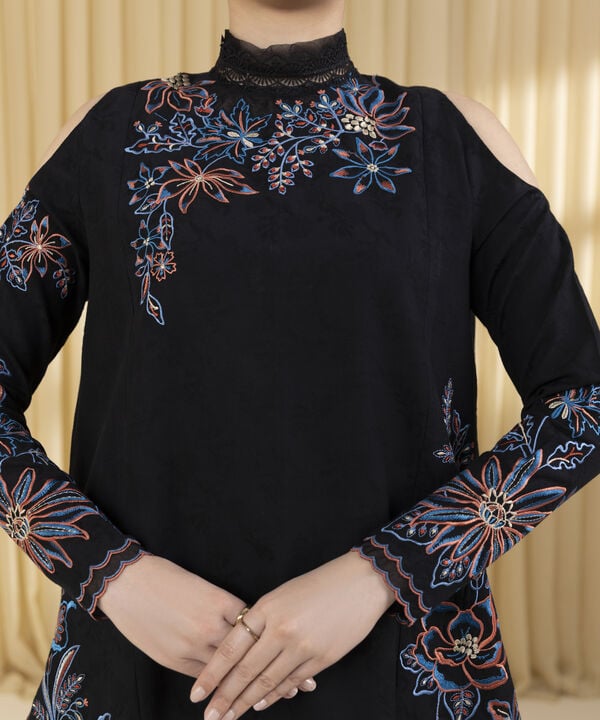 3 Piece - Embroidered Cotton Jacquard Suit (Unstitched)