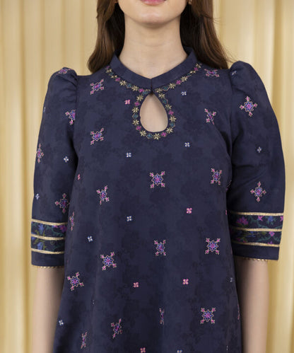 3 Piece - Embroidered Cotton Jacquard Suit (Unstitched)