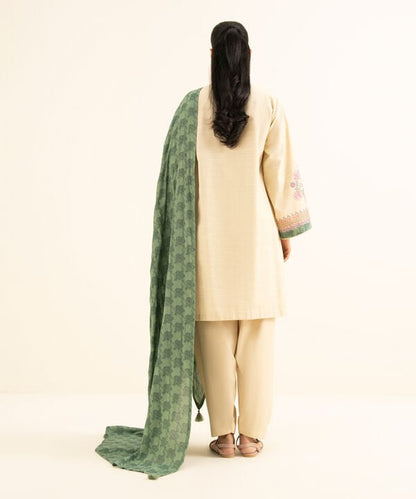 3 Piece - Embroidered Khaddar Suit