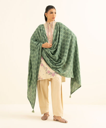 3 Piece - Embroidered Khaddar Suit