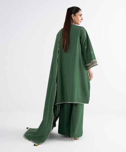3 Piece - Embroidered Khaddar Suit
