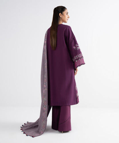 3 Piece - Embroidered Dobby Suit