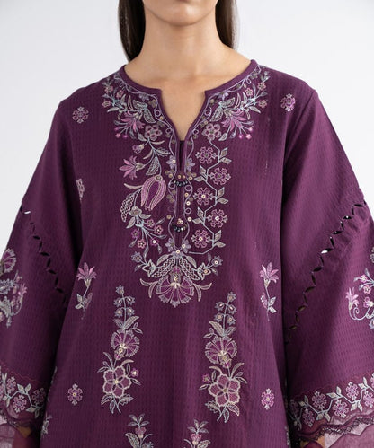 3 Piece - Embroidered Dobby Suit