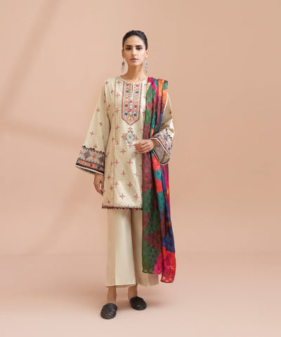 2 Piece - Dyed Embroidered Dobby Suit
