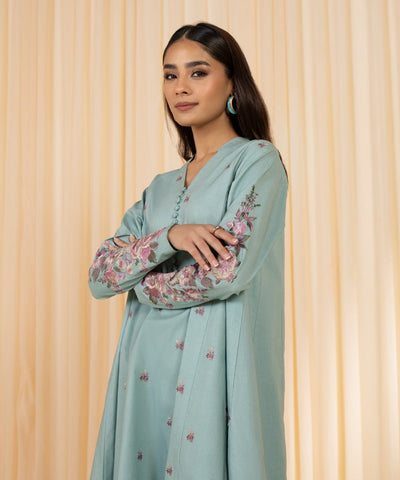 2 Piece - Embroidered Cambric Suit