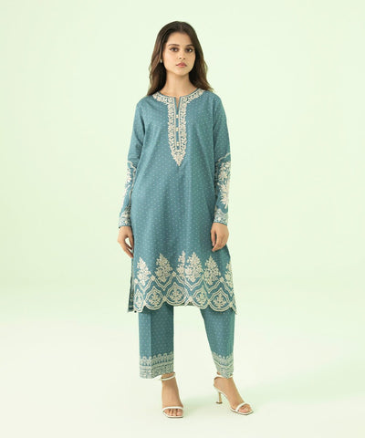 2 Piece - Embroidered Cambric Suit